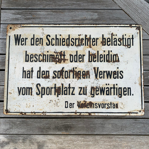 Vintage Schild Fußball - Schiedsrichter