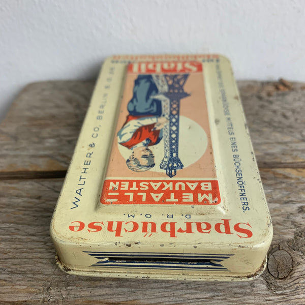 Vintage Sparbüchse Stabil Metallbaukasten