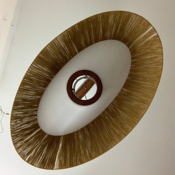 Vintage Sisal Deckenlampe von Temde