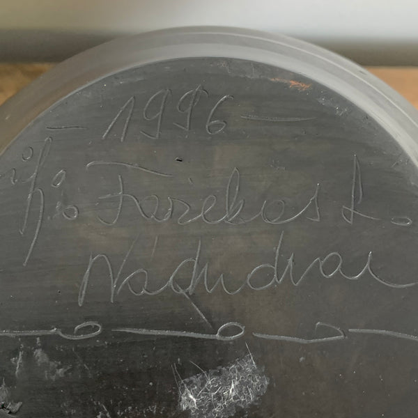 Black Pottery Vase von Istvan Fazekas aus Nadudvar in Ungarn