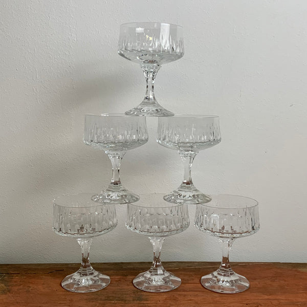 6 Bleikristall Champagnerschalen
