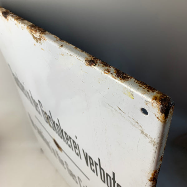 Emaille Schild Rauchen in der Gaskokerei verboten