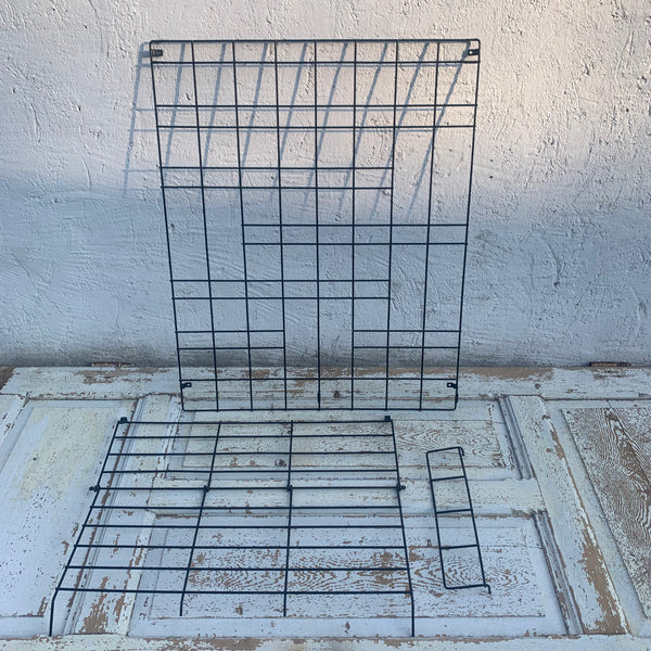 Vintage Draht Gitter Garderobe im Sting Design schwarz