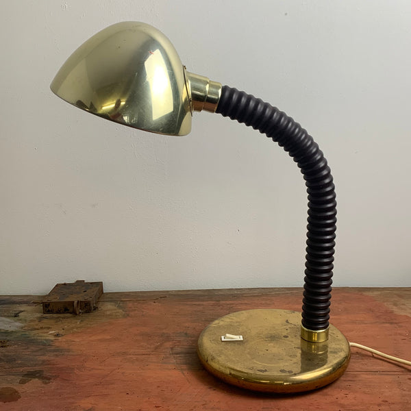 Vintage goldene Schwanenhals Lampe
