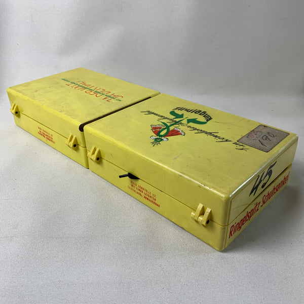 Original alte Ringelspitz Schuhsenkel Verkaufsbox mit Inhalt