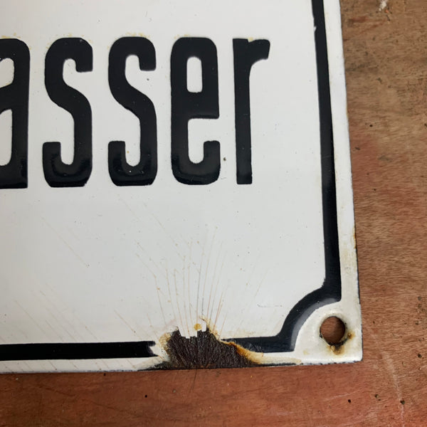 Emaille Schild Kein Trinkwasser