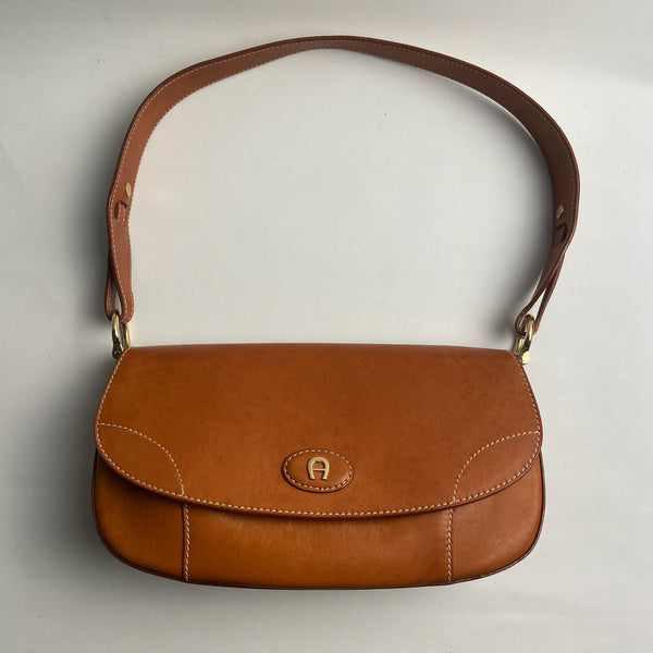 Kleine braune Leder Damen Handtasche von Aigner