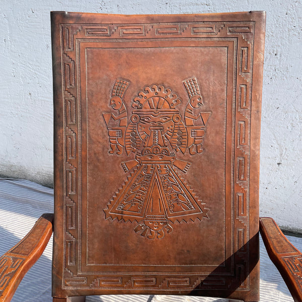 Leder Garnitur mit Klappstühlen und Tisch von Angel I. Pazmino
