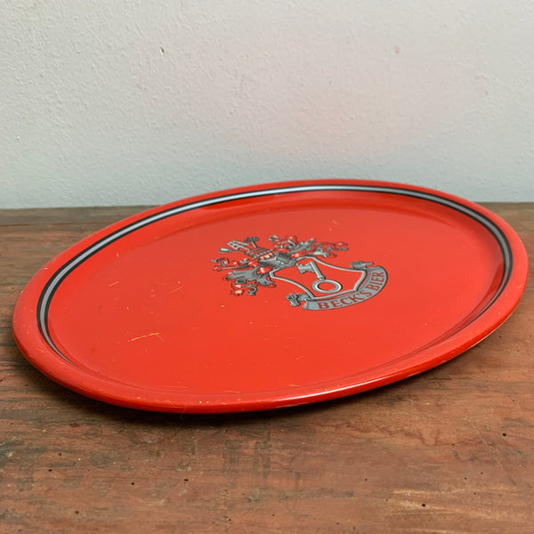 Vintage Tablett aus Blech von Becks Bier