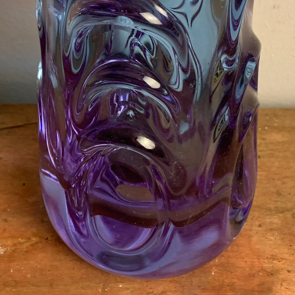 Vintage Karaffe aus Glas lila - blau