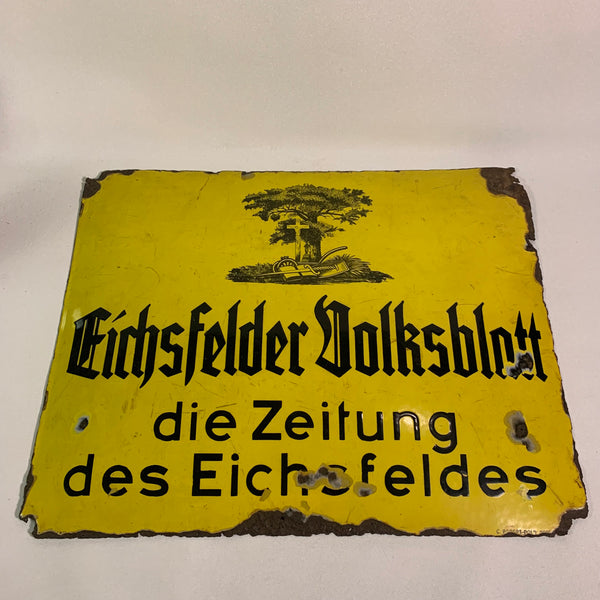 Emaille Schild Eichsfelder Volksblatt