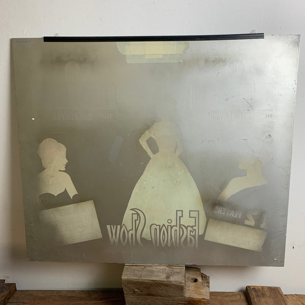 Vintage Pinball Backglass Flipperscheibe Gottliebs Fashion Show
