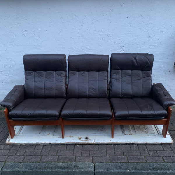 Vintage dänisches Teakholz Sofa von Skippers Mobler