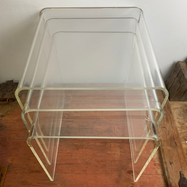 Vintage Beistelltisch aus Acrylglas 3er Set
