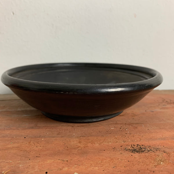 Black Pottery kleiner Wand Teller von Istvan Fazekas aus Nadudvar in Ungarn