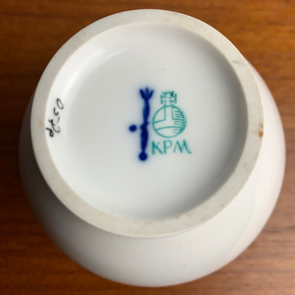 Weiße Vase mit Goldrand Fidibus Schinkel von KPM mit Zeptermarke