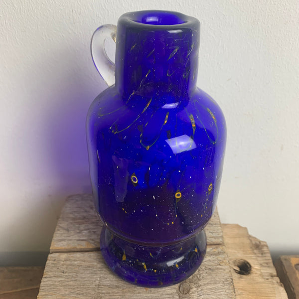 Vintage Glasvase Pfauenauge Glashütte Eisch