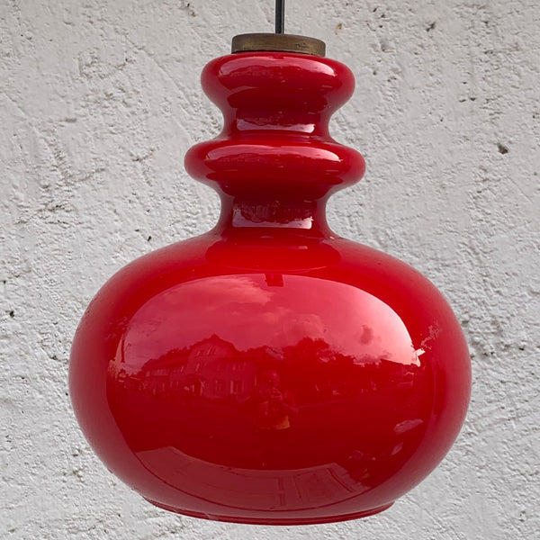 Rote Deckenlampe von Peill und Putzler