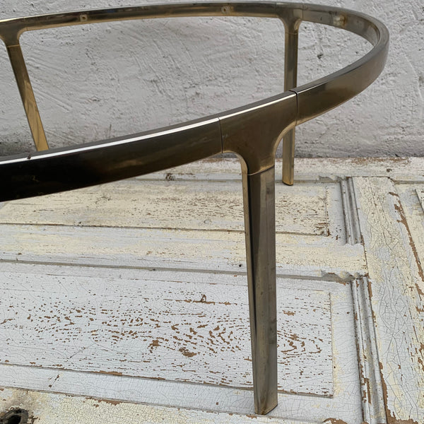 Vintage großer runder Couchtisch mit Rauchglasplatte