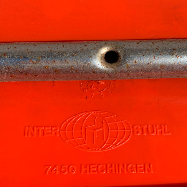 70er Jahre Stapelstuhl orange rot