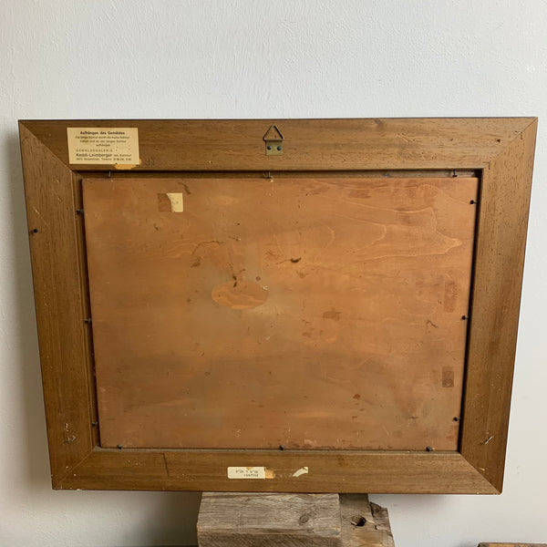 Nostalgisches Ölgemälde Pferd im Stall