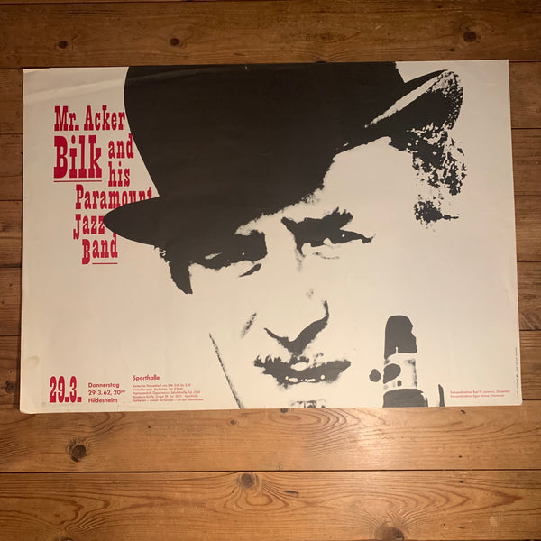 1962 Konzert Plakat Mr. Acker Bilk and his Paramount Jazzband