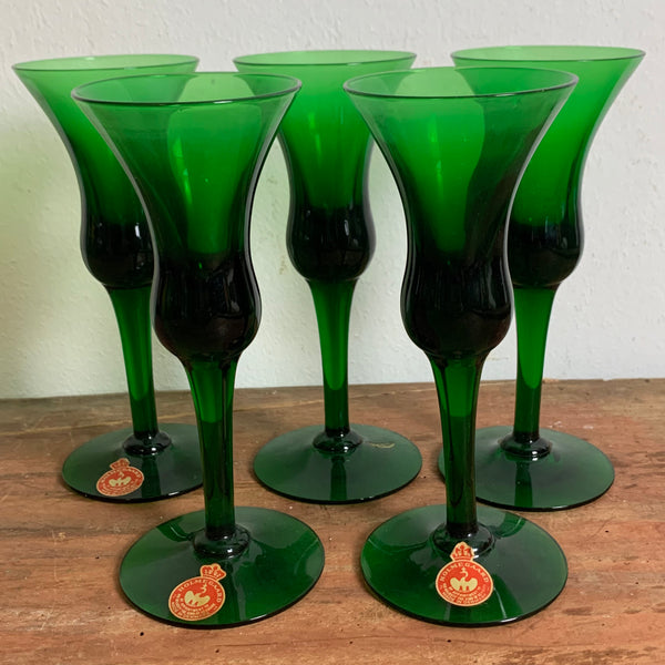 5 vintage Likör Gläser von Jacob Bang für Holmegaard