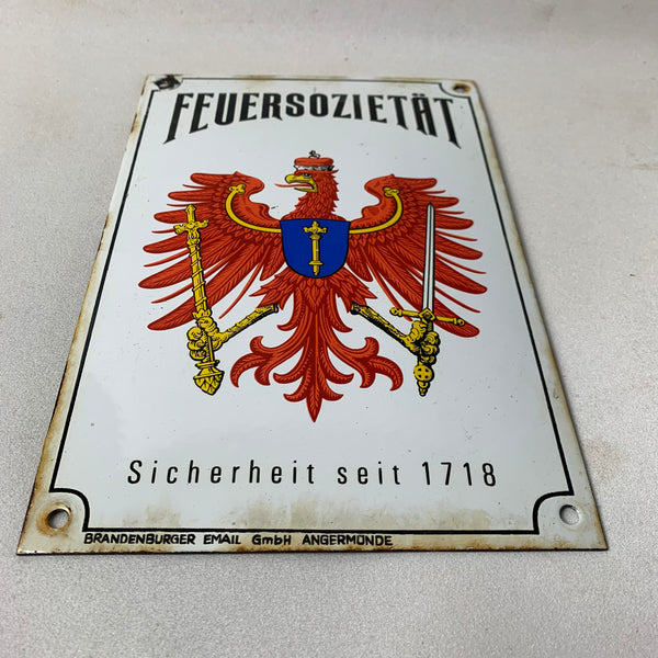 Emaille Schild Feuersozietät Brandenburg
