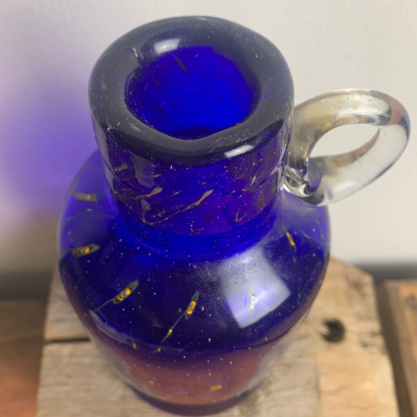 Vintage Glasvase Pfauenauge Glashütte Eisch