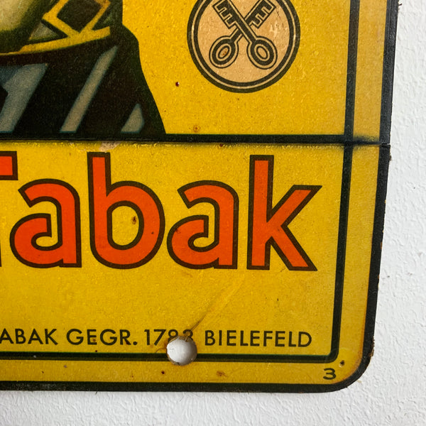 Vintage Pappaufsteller Crüwell Tabak