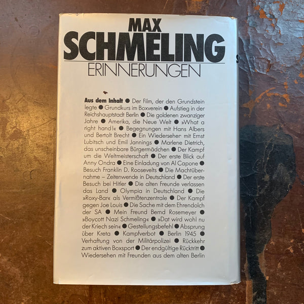 Buch Max Schmeling Erinnerungen mit Autogramm