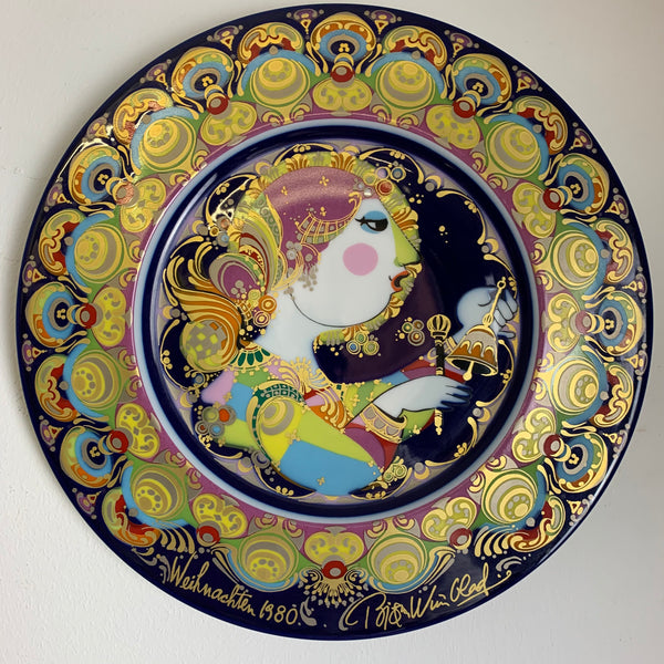 Weihnachtsteller 1980 von Björn Wiinblad für Rosenthal