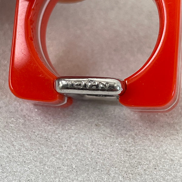 Ring 70er Jahre Acryl Silber 925
