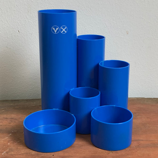 Vintage Stifthalter Utensilo blau