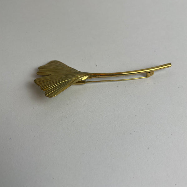 Goldbrosche Ginkgoblatt