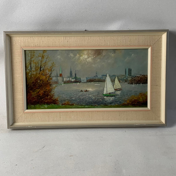 Kleines Gemälde Hamburg Alster