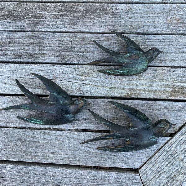 Bronze Schwalben Wanddeko