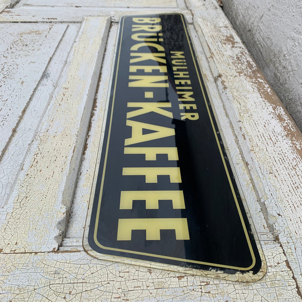 Vintage Werbeschild aus Glas Mülheimer Brücken - Kaffee