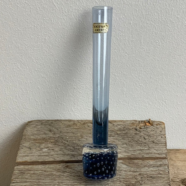 Vintage Bubble Glas Vase von Ekenäs Sweden
