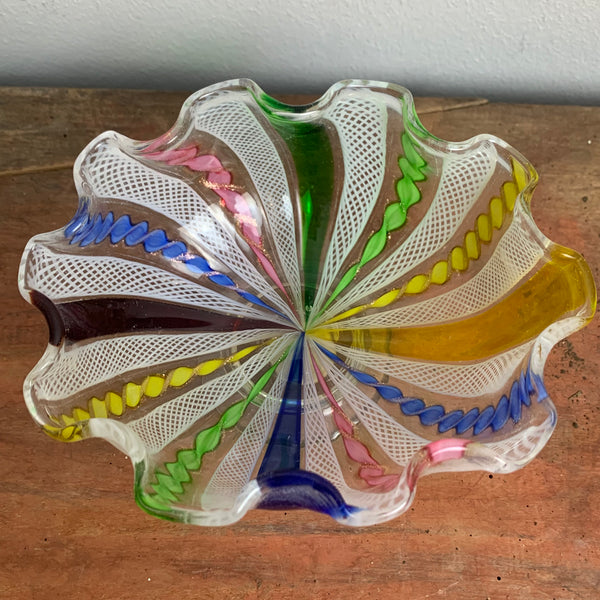 Vintage filigrane bunte Murano Schale