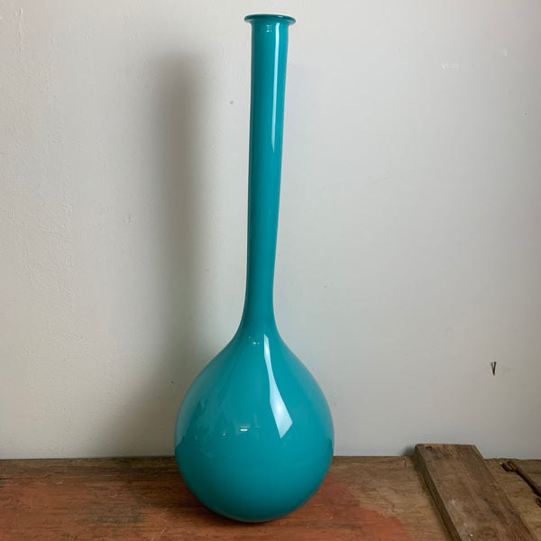 Vintage hellblaue Glasvase von Gunnar Ander für Elme Glasbruk