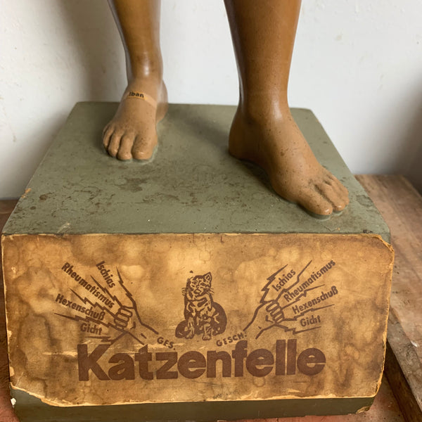Vintage Werbefigur Katzenfellmann