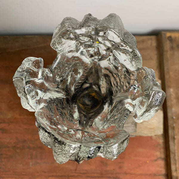 Vintage Eisglas Vase von Pertti Santalahti für Humppila Finnland