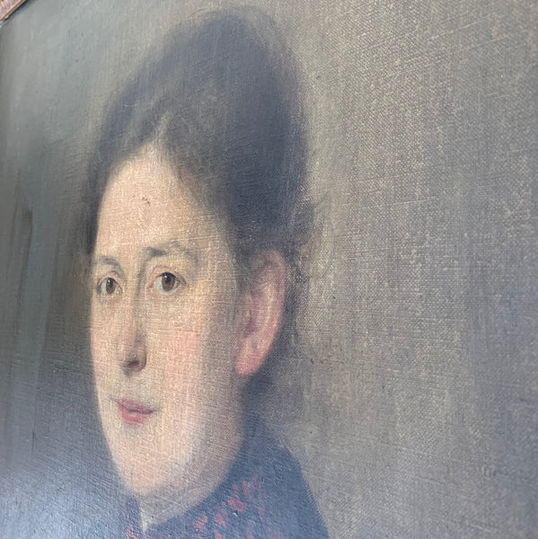 Ölgemälde Portrait vermutlich von Johannes Kleinschmidt