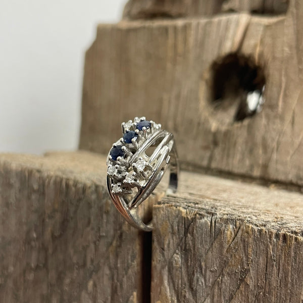 Ring Weißgold 585er mit Brillanten / Saphiren