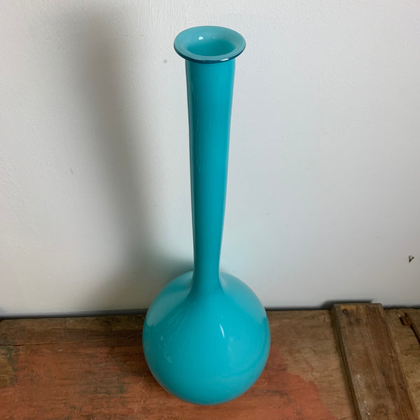 Vintage hellblaue Glasvase von Gunnar Ander für Elme Glasbruk