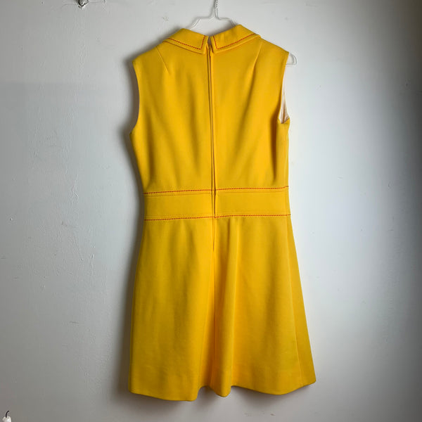 60er / 70er Jahre Mini Kleid in gelb