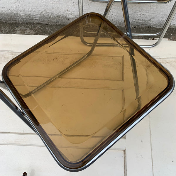 2 Acryl Klappstühle Lucite von Giancarlo Piretti im Plia Stil