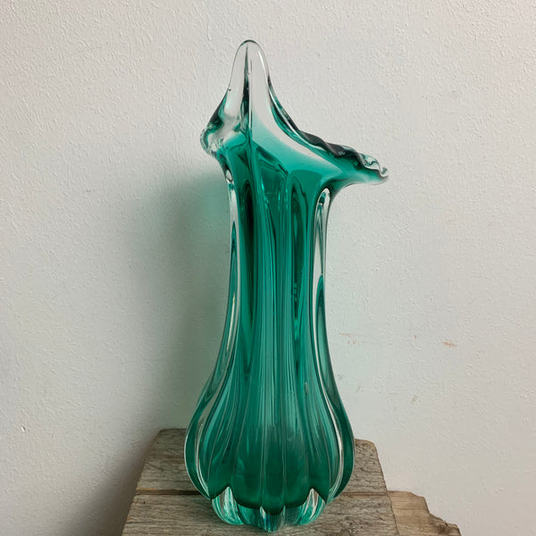 Vintage Grüne Murano Vase
