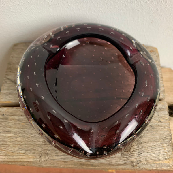 Bubble Murano Aschenbecher weinrot